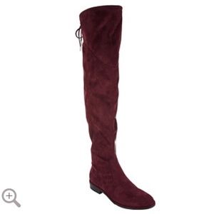 Burgundy over knee boots